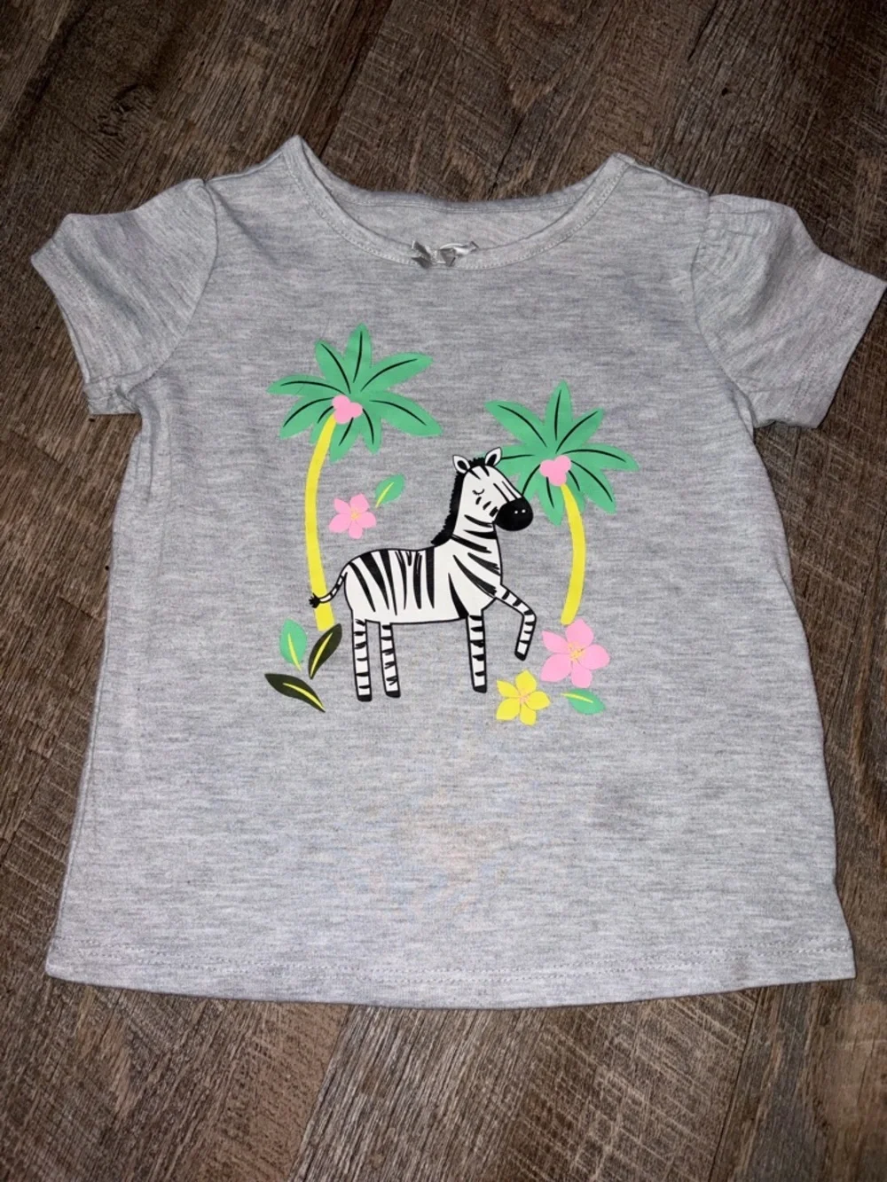 Gray and White Zebra Print Kids Pajama Set - Tropical Zebra Design